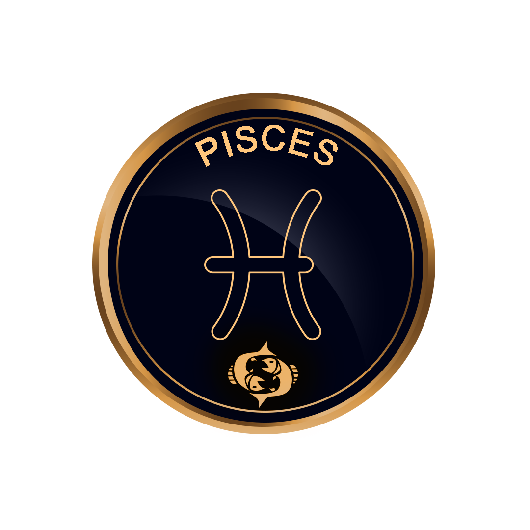 Golden Pisces png, Gold Pisces symbol, Pisces zodiac sign png, picsart transparent Pisces png full hd images download
